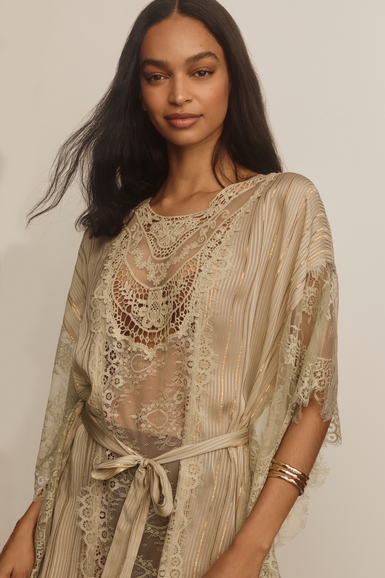 By Anthropologie Lace Shine Kaftan