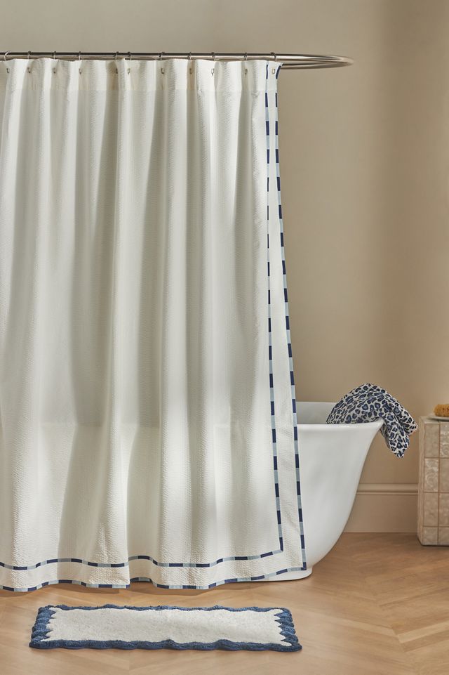 Marley Seersucker Border Shower Curtain #3