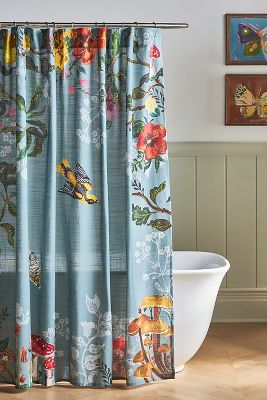 Shop Nathalie Lete Marais Shower Curtain In Blue