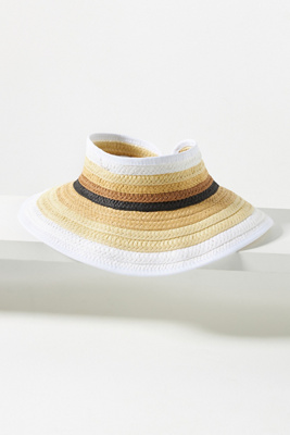 San Diego Hat Co. Paper Braid Roll-up Visor In Beige