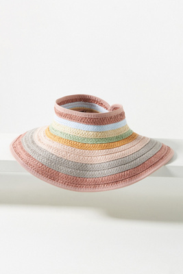 San Diego Hat Co. Paper Braid Roll-up Visor In Multi