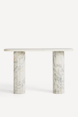 Kanta Rectangular 48"  Fluted Marble Console