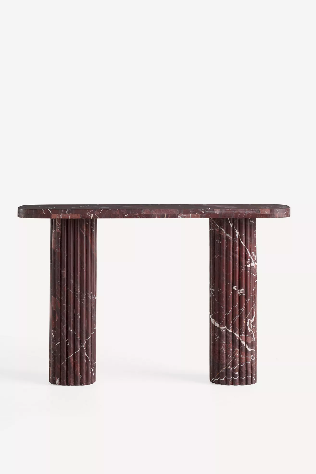 Kanta Rectangular 48"  Fluted Marble Console - thumbnail 2