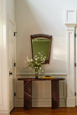 Kanta Rectangular 48"  Fluted Marble Console
