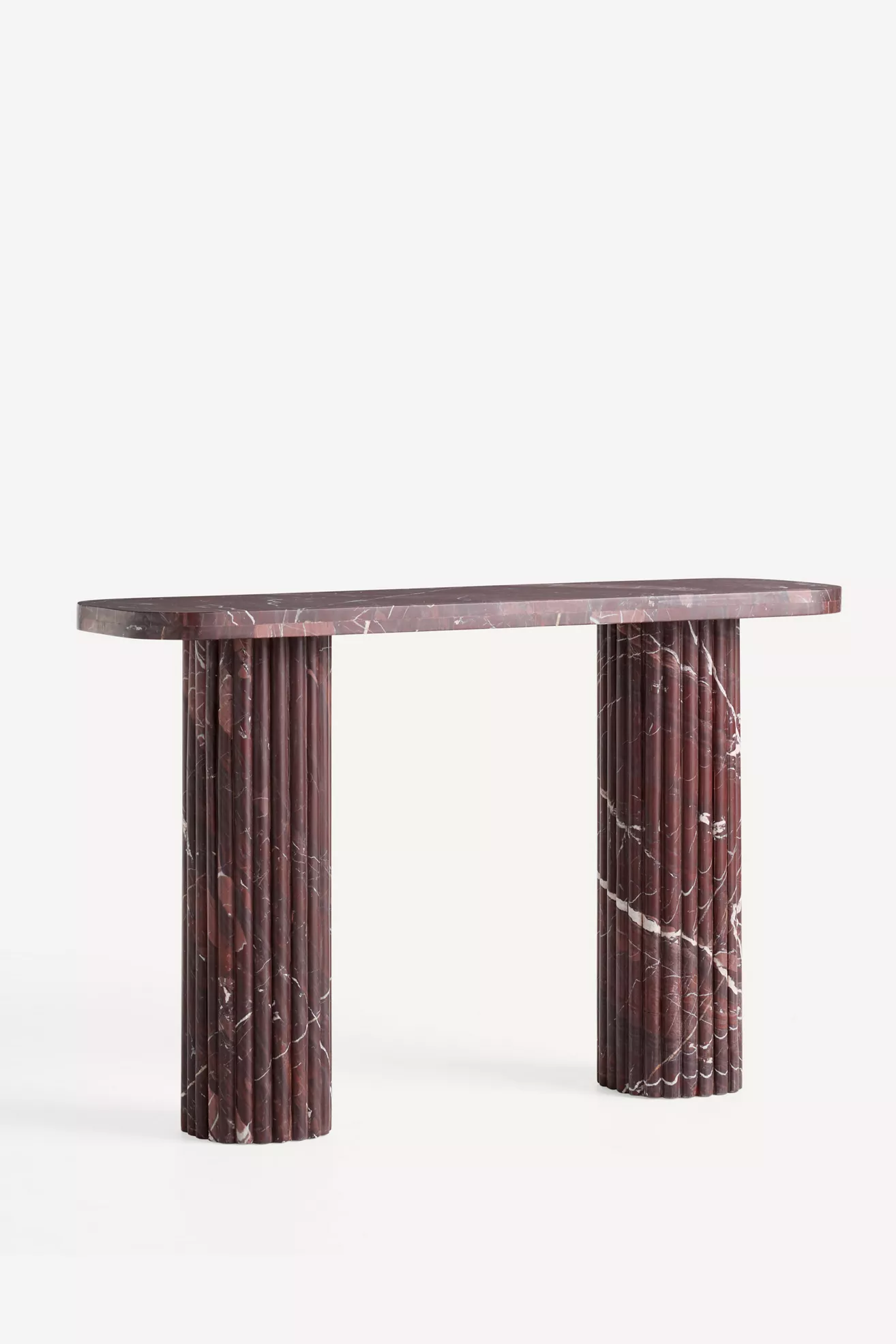 Kanta Rectangular 48"  Fluted Marble Console - thumbnail 3