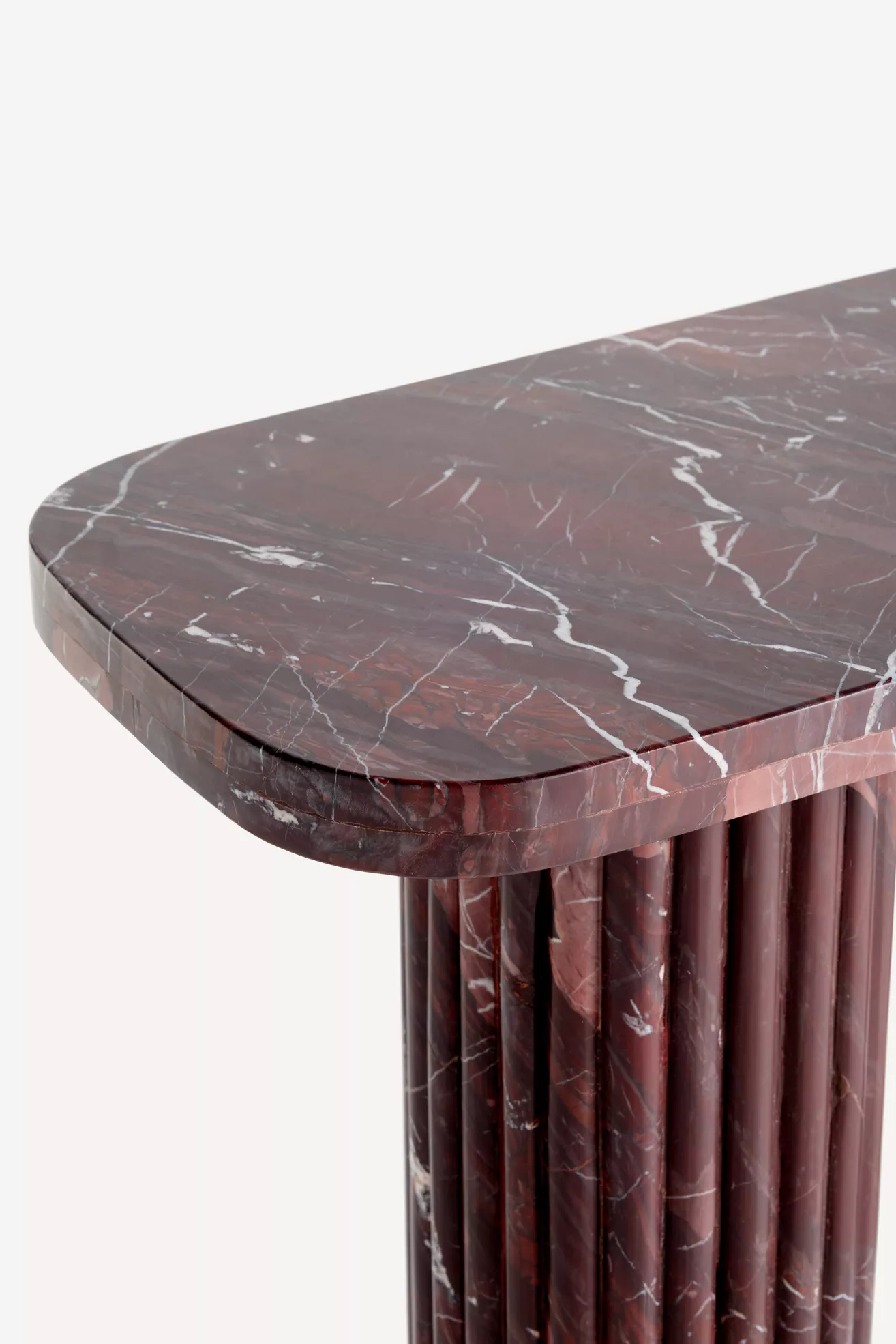Kanta Rectangular 48"  Fluted Marble Console - thumbnail 4