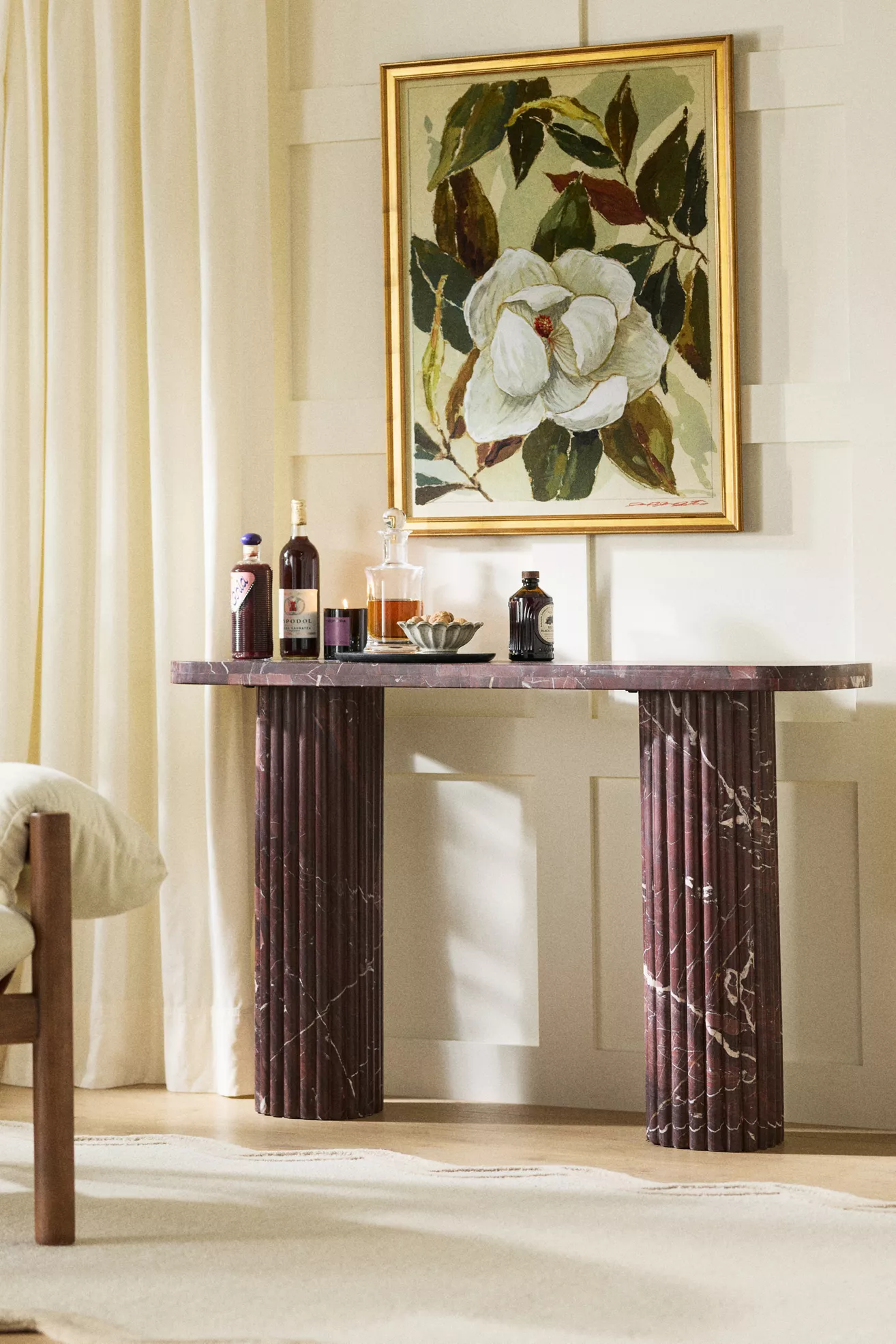 Kanta Rectangular 48"  Fluted Marble Console - thumbnail 6