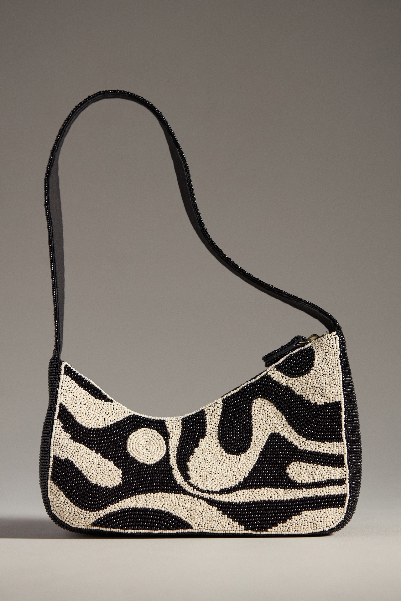 Asymmetric Beaded Shoulder Bag