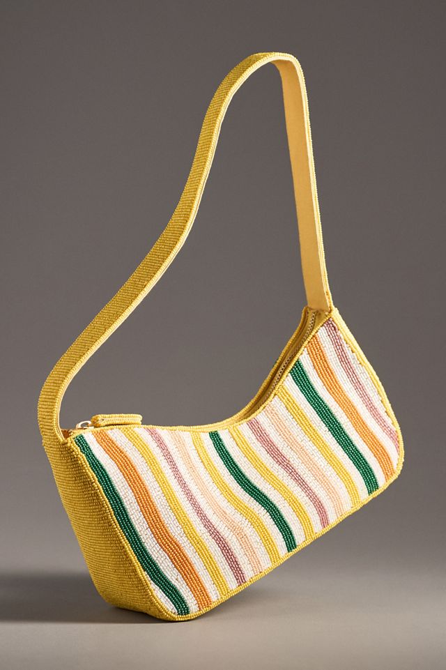 Asymmetric Beaded Shoulder Bag