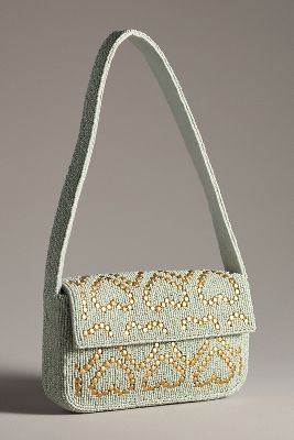 Shop By Anthropologie The Fiona Shoulder Bag: Studded Heart Edition In Blue