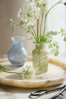 Etched Glass Bud Vase