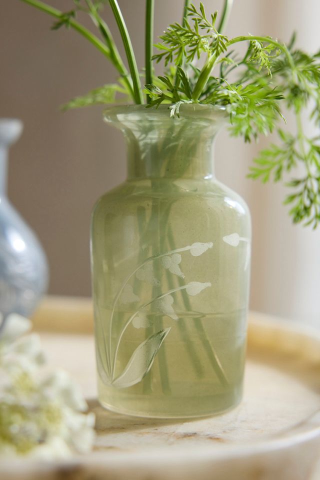 Etched Glass Bud Vase #1