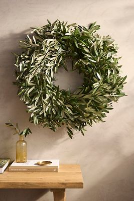 Terrain Dried Olive Branch Wreath In Green