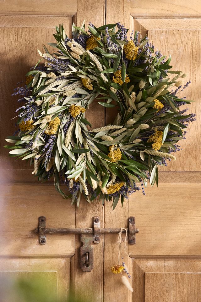 Dried Lavender, Yarrow + Olive Wreath #3
