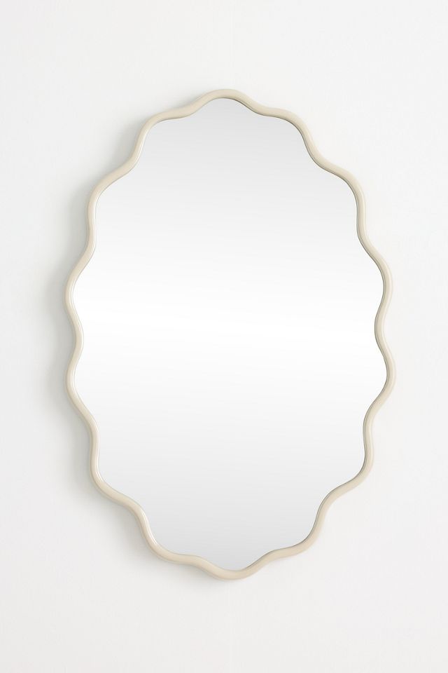 Coquille Scalloped Metallic Oval Wall Mirror #1