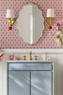 Coquille Scalloped Metallic Oval Wall Mirror