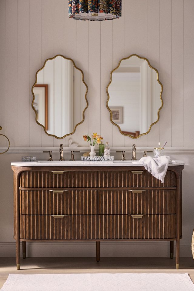 Coquille Scalloped Metallic Oval Wall Mirror #2