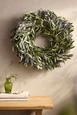 Terrain Fresh Lavender + Olive Wreath In Green