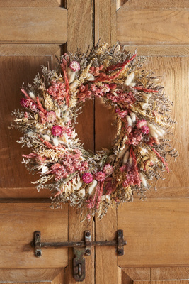 Terrain Dried Pink Florals Wreath