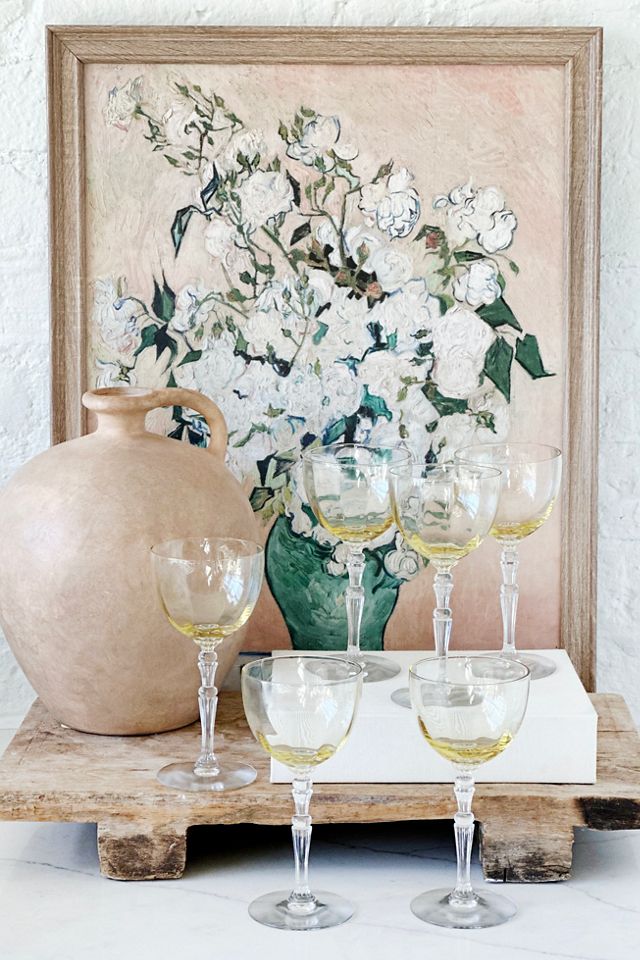 Old Flame Candle Co. Vintage 1920s Fostoria Fairfax Cordials AnthroLiving