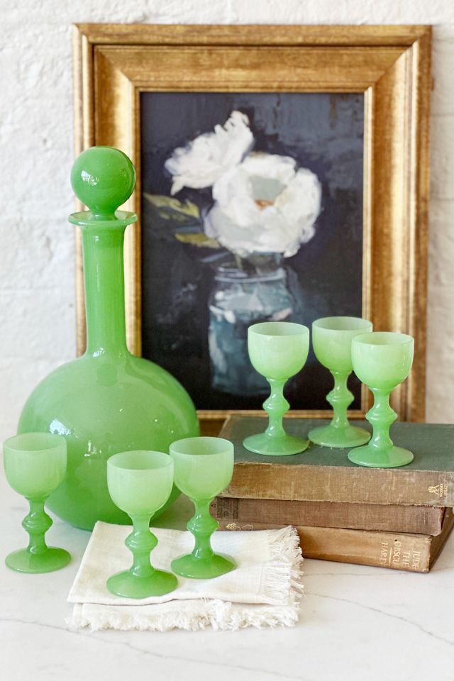 Old Flame Candle Co. Vintage 1940s Portieux Vallerysthal Decanter Set #1
