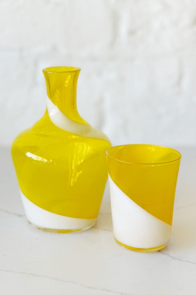 Old Flame Candle Co. Vintage 1950s Swirled Glass Bedside Carafe #2
