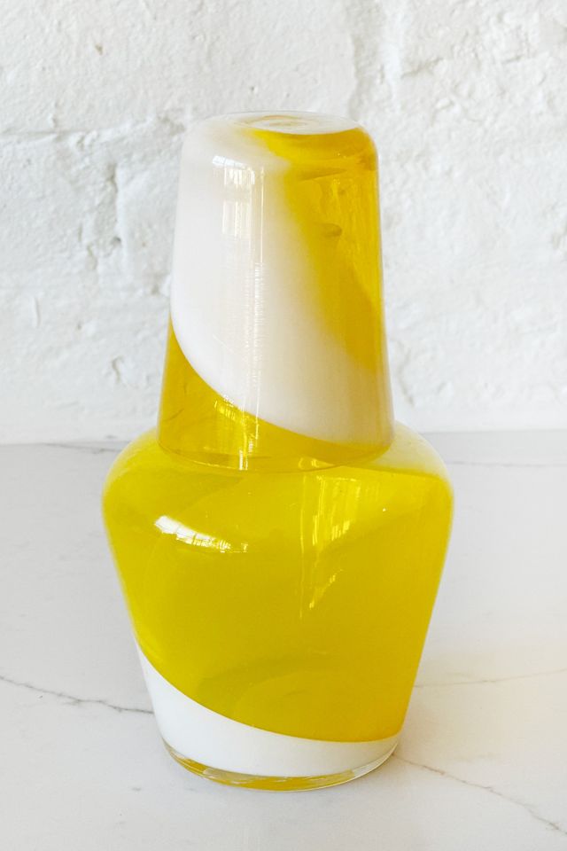Old Flame Candle Co. Vintage 1950s Swirled Glass Bedside Carafe #3