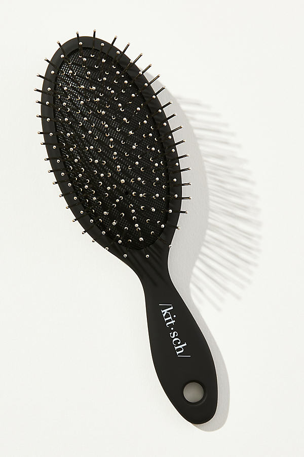 Shop Kitsch Consciously Created Metal Bristle Mini Travel Hair Brush In Black