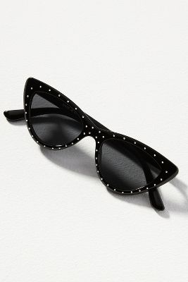 By Anthropologie Studded Cat-eye Sunglasses In Black