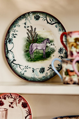Portobello Stoneware Dessert Plate-Grey Horse