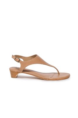 Bernardo Calfskin Low-heel Thong Slingback Sandals In Sand Antique Calf