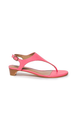 Bernardo Calfskin Low-heel Thong Slingback Sandals In Peony