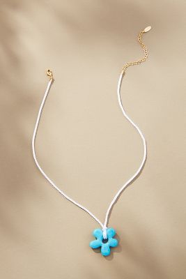 Shop By Anthropologie Retro Flower Pendant Necklace In Blue