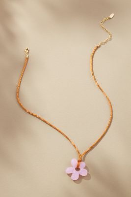 Shop By Anthropologie Retro Flower Pendant Necklace In Pink