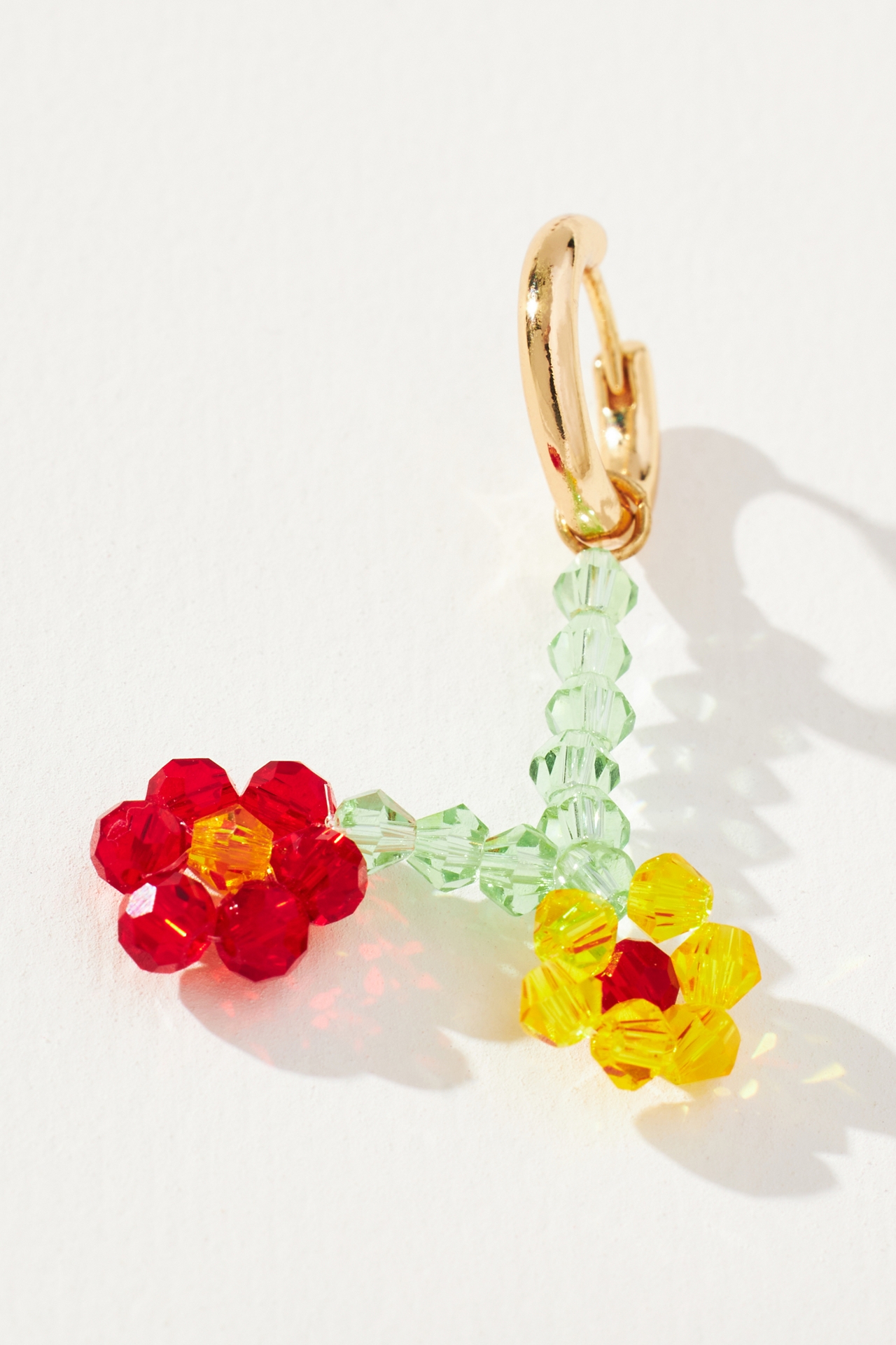 Beaded Flower Drop Earrings