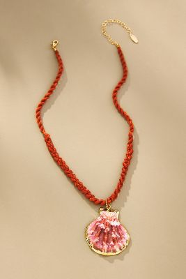 Shop By Anthropologie Raw Red Shell Pendant Necklace