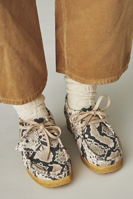 CLARKS SNAKE EMBOSSED LEATHER WALLABEE