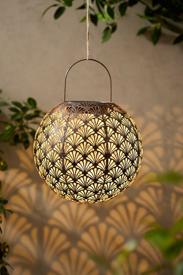 Perforated Fans Metal Solar Lantern #9