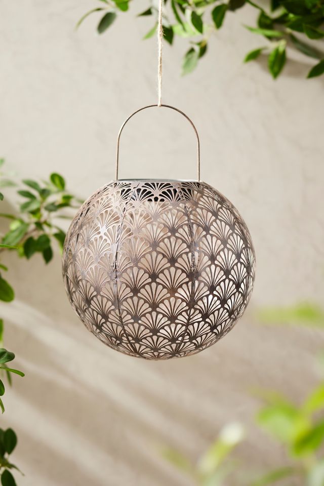 Perforated Fans Metal Solar Lantern #7