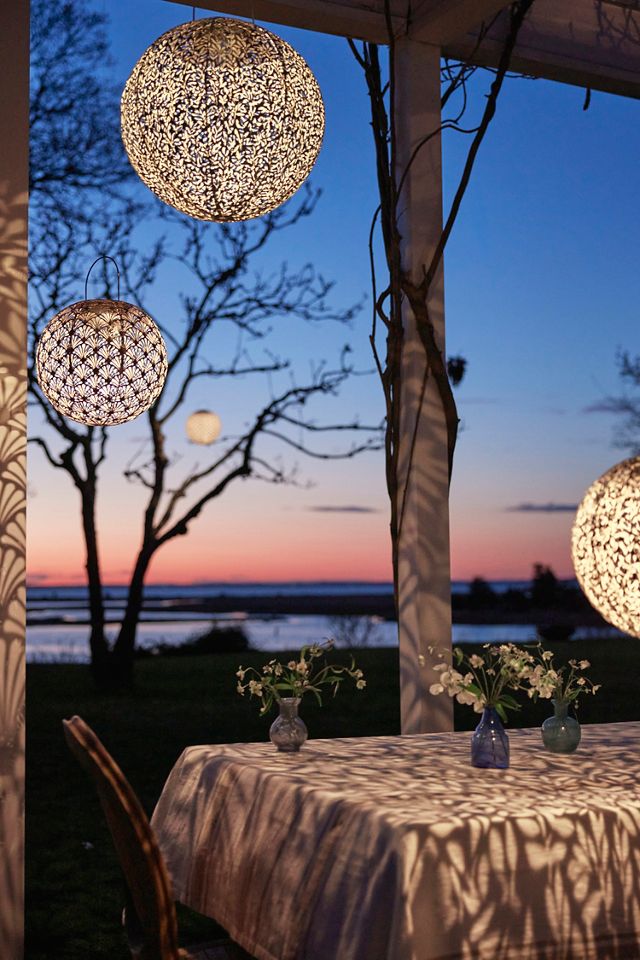Perforated Botanicals Metal Solar Lantern #8