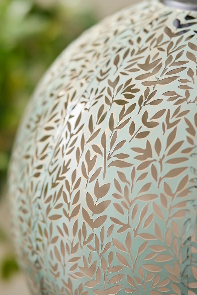 Perforated Botanicals Metal Solar Lantern #9
