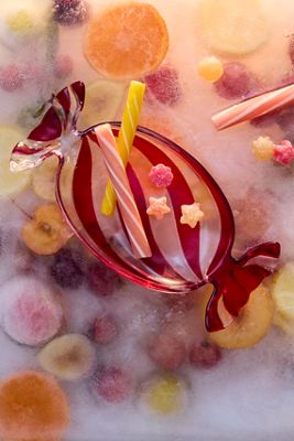 Striped Glass Candy Dish