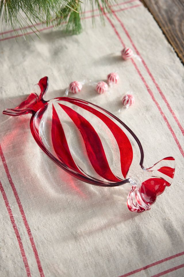Striped Glass Candy Dish #1