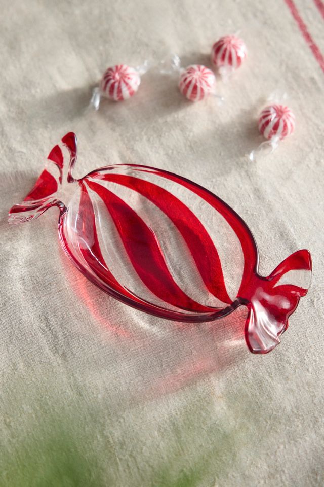 Striped Glass Candy Dish #2