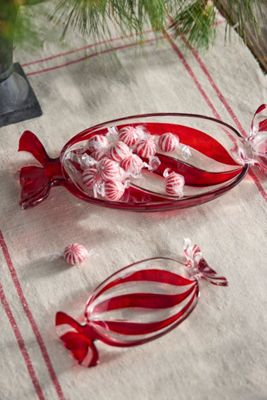 Striped Glass Candy Dish