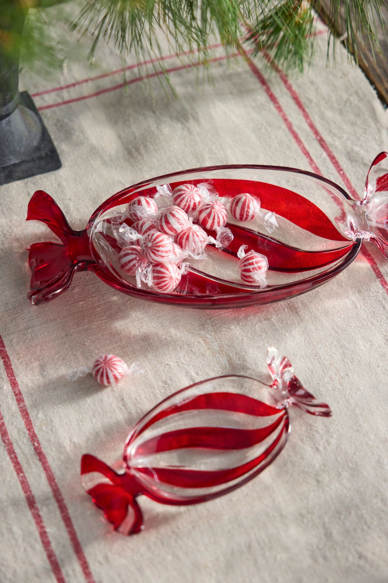 Striped Glass Candy Dish - Multi, Standard, S
