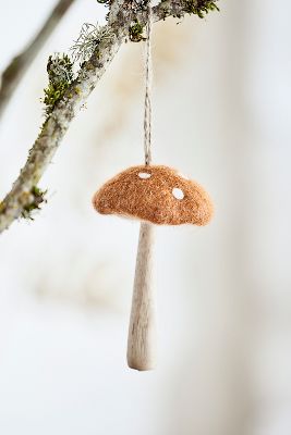 Terrain Long Stem Mushroom Felt Ornament