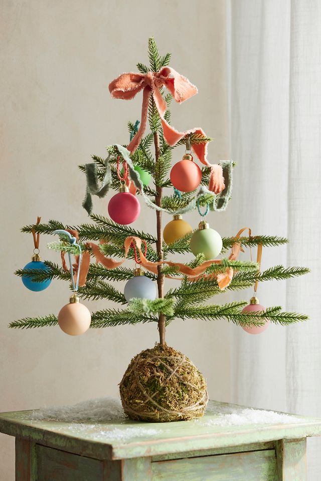 Moss Ball Mini Faux Fir Tree #6