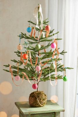 Moss Ball Mini Artificial Fir Tree
