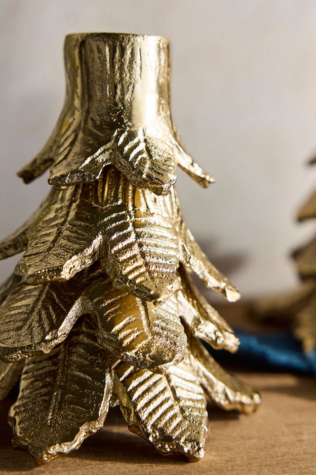Gold Evergreen Taper Holder #2